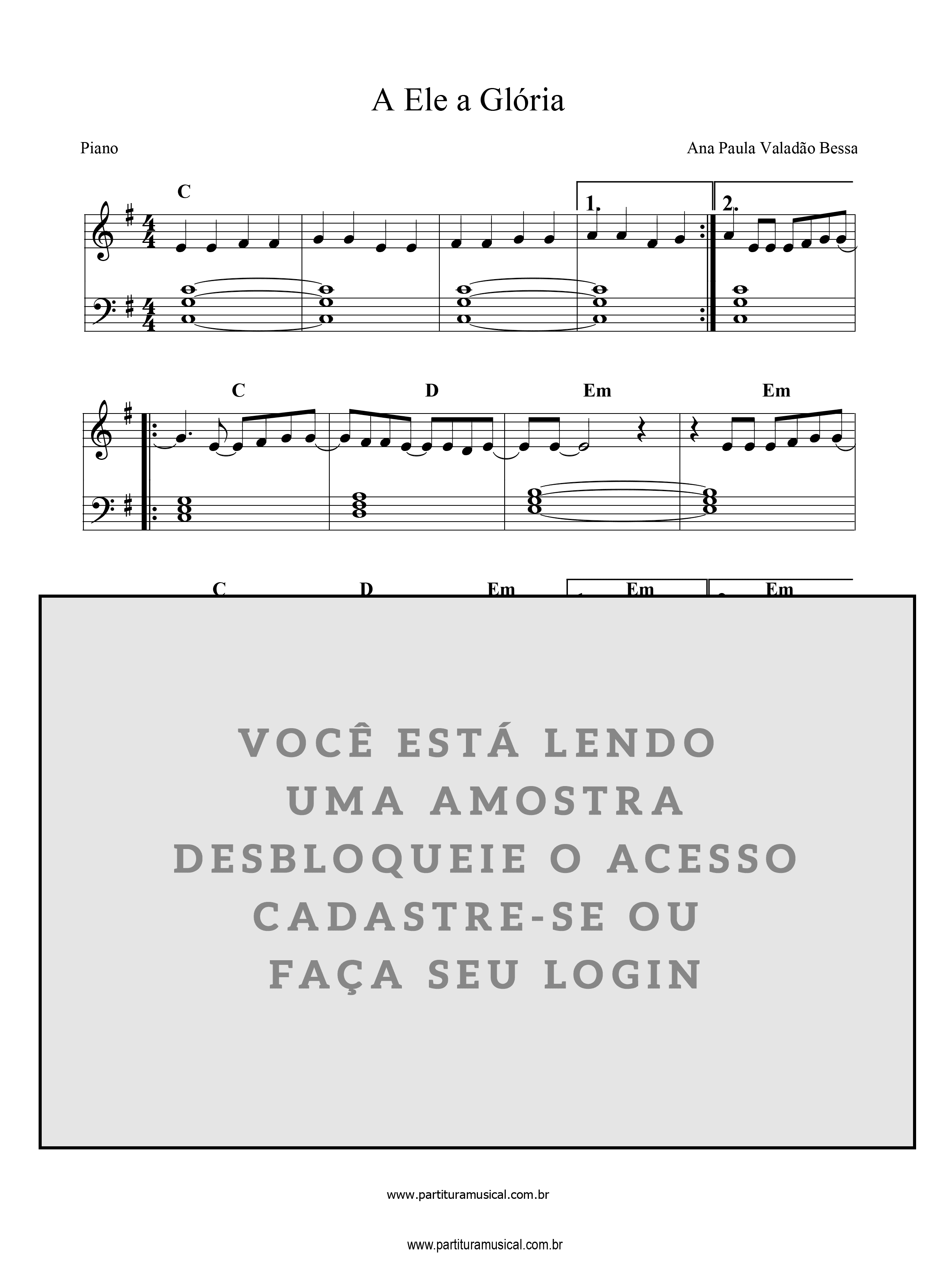 Partituras da Loja Mineira do Musico, Relação de Partituras