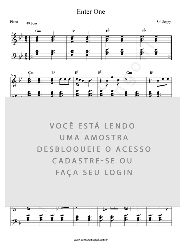 Enter One - Sol Seppy (Piano) | Partitura Musical